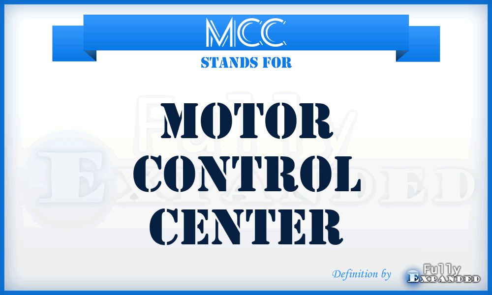 MCC - motor control center