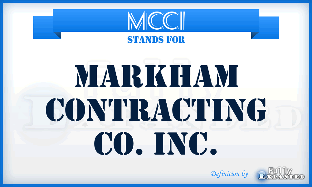 MCCI - Markham Contracting Co. Inc.
