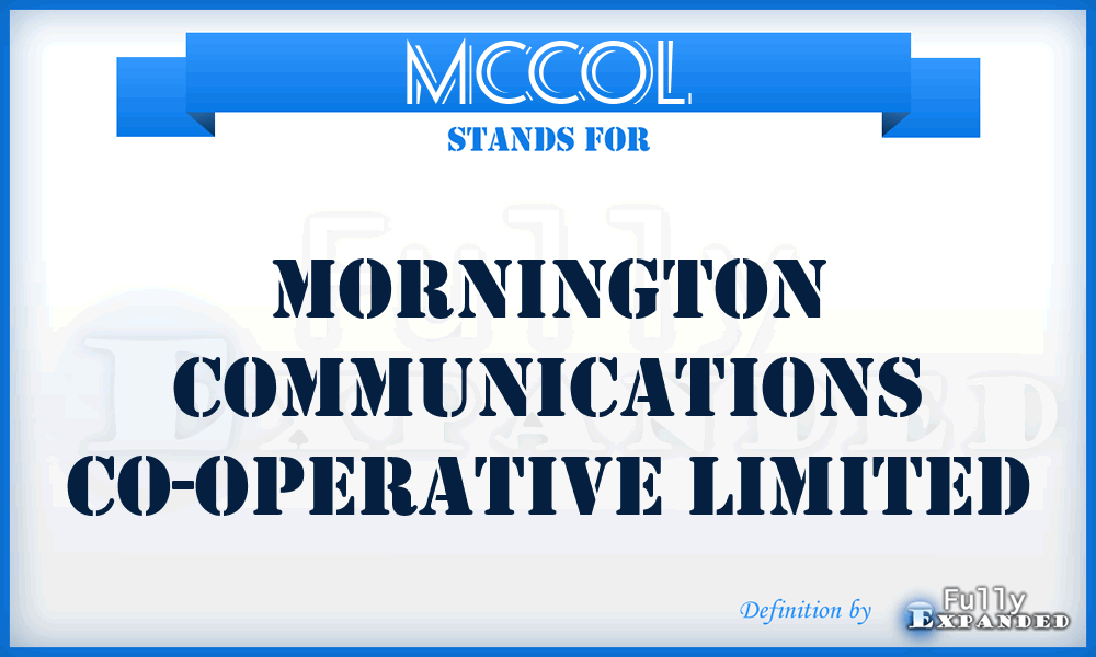 MCCOL - Mornington Communications Co-Operative Limited