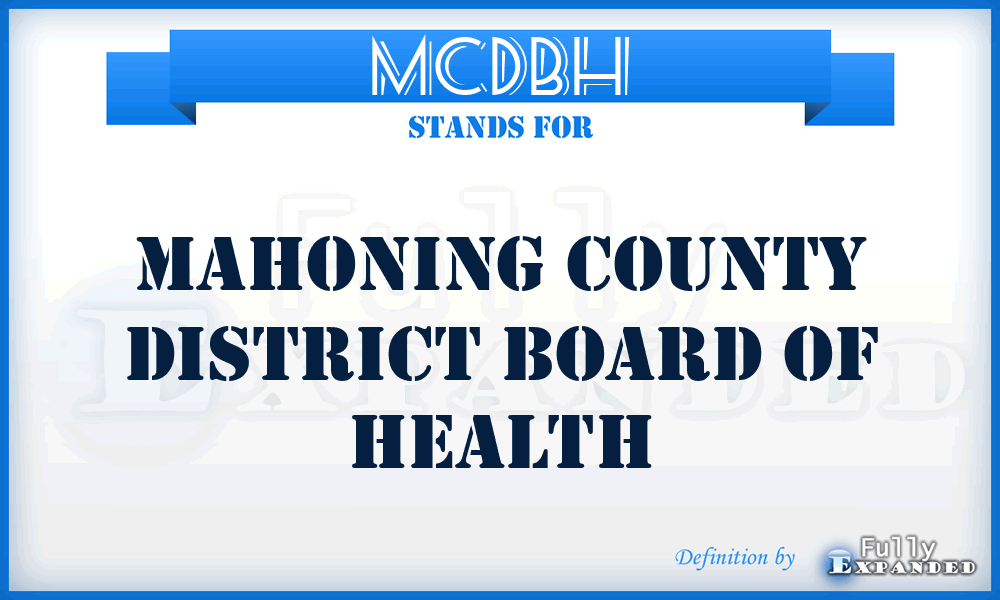 MCDBH - Mahoning County District Board of Health