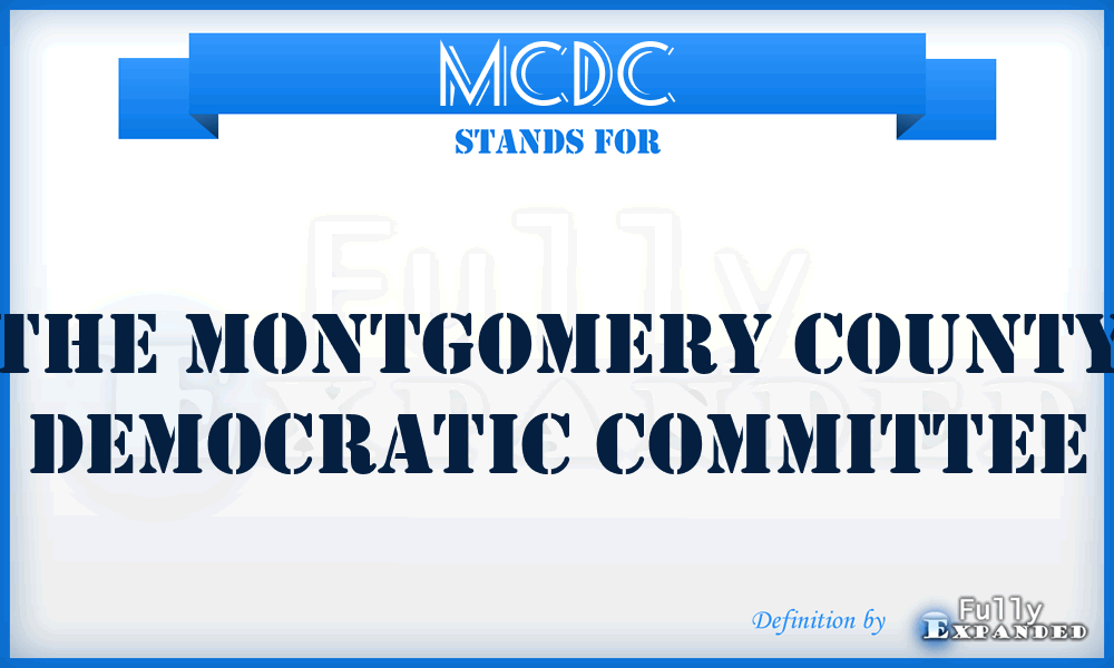 MCDC - The Montgomery County Democratic Committee