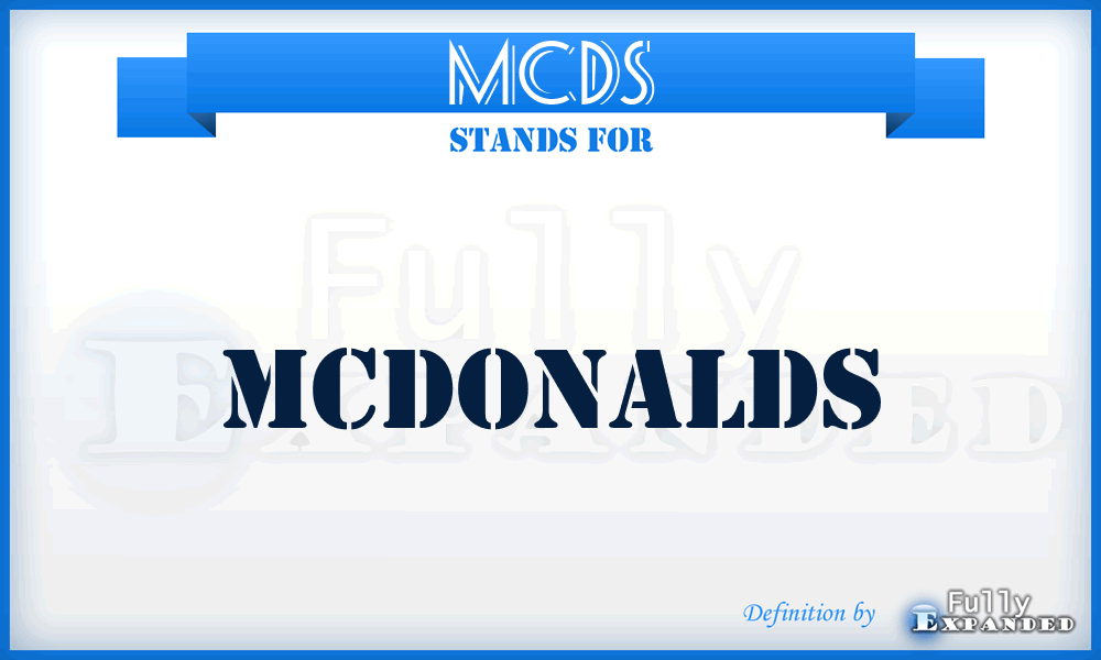 MCDS - McDonalds