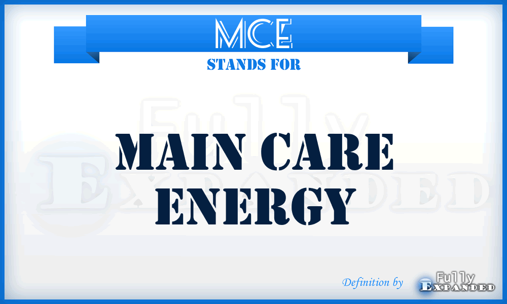 MCE - Main Care Energy