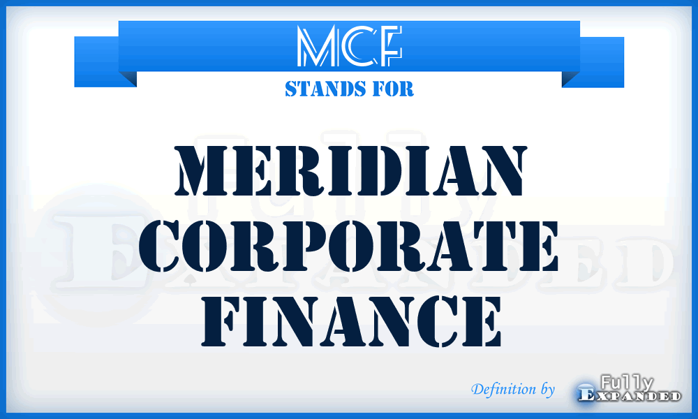 MCF - Meridian Corporate Finance