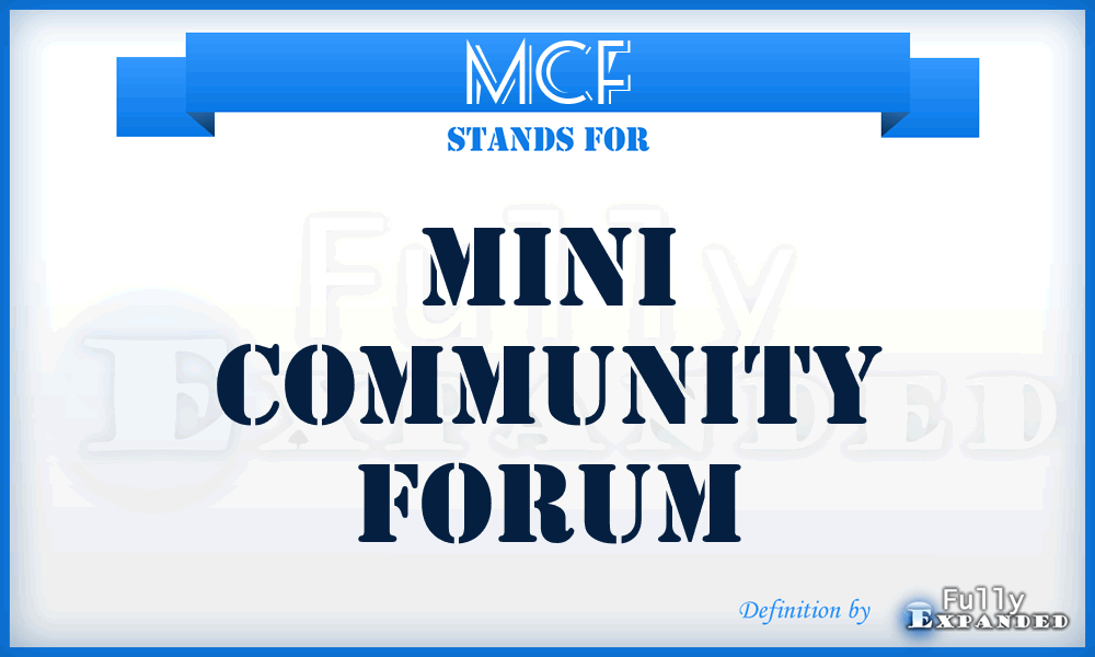 MCF - Mini Community Forum