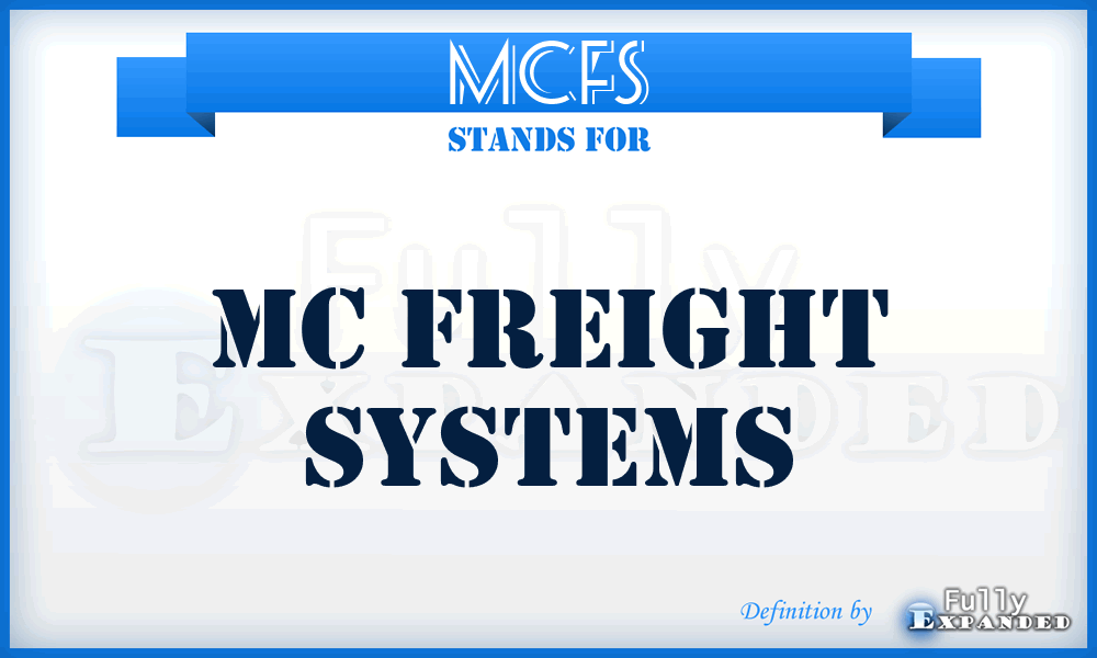MCFS - MC Freight Systems