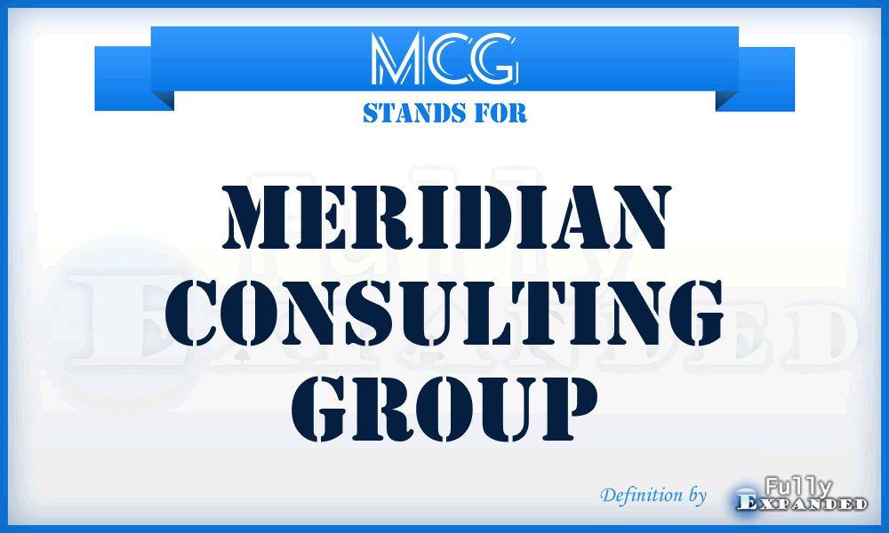 MCG - Meridian Consulting Group