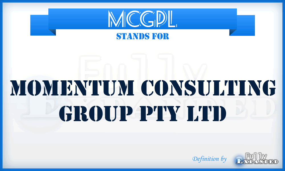 MCGPL - Momentum Consulting Group Pty Ltd