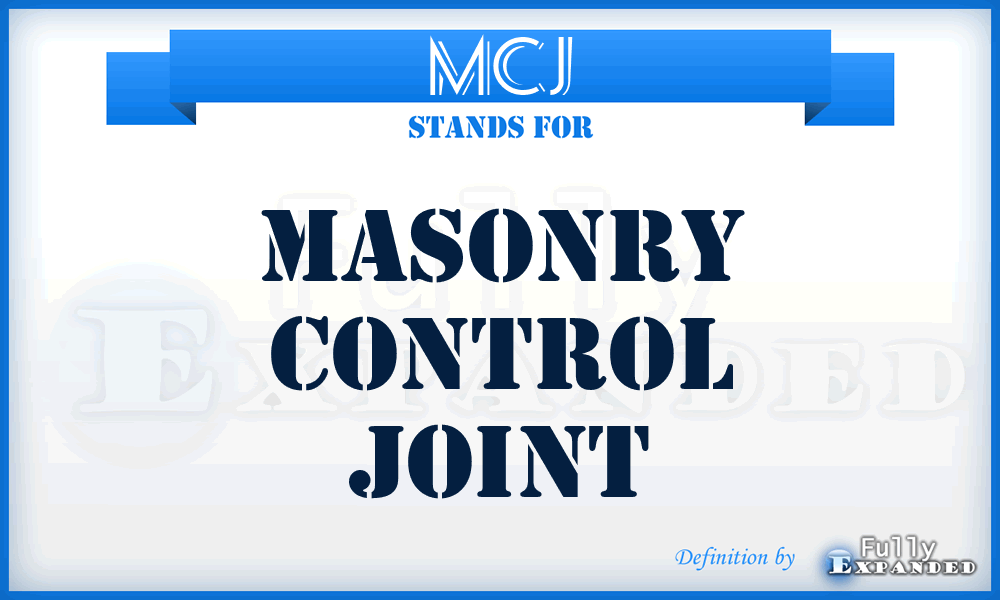 MCJ - Masonry Control Joint