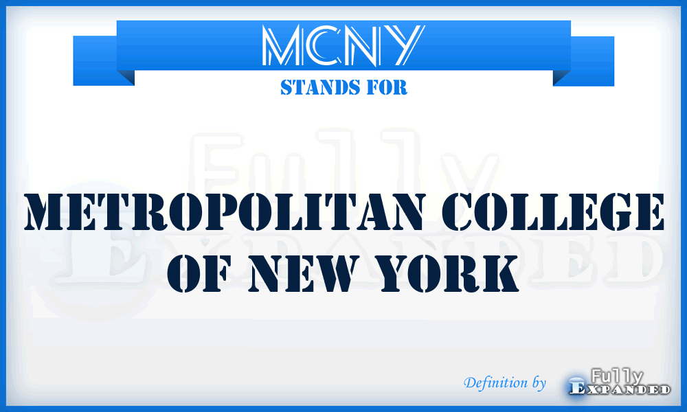MCNY - Metropolitan College of New York