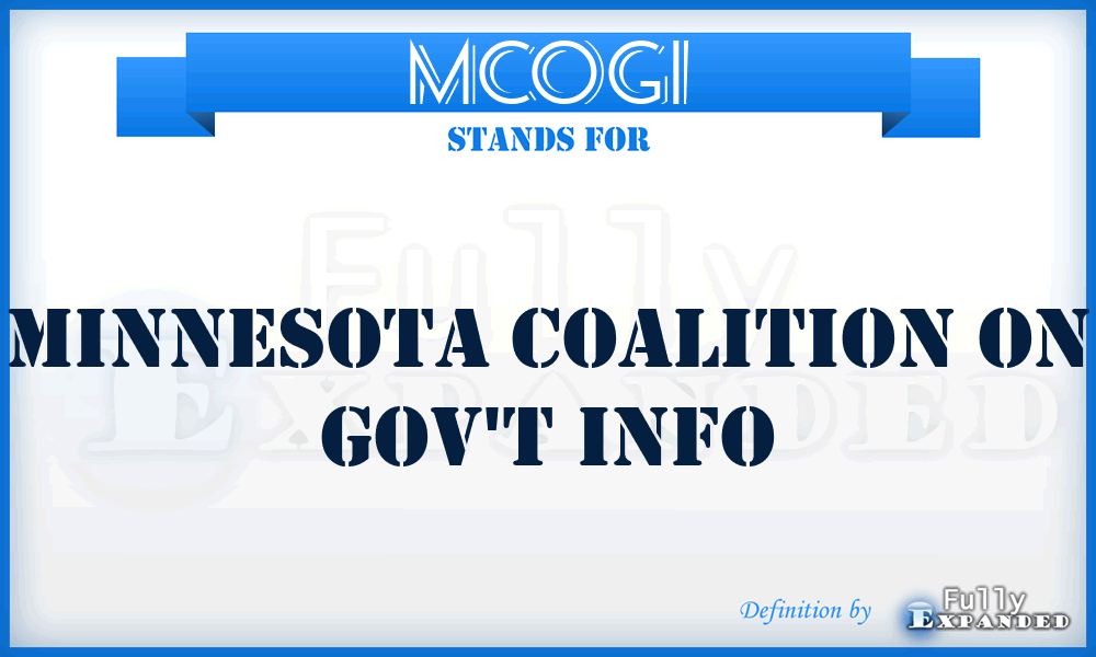 MCOGI - Minnesota Coalition On Gov't Info