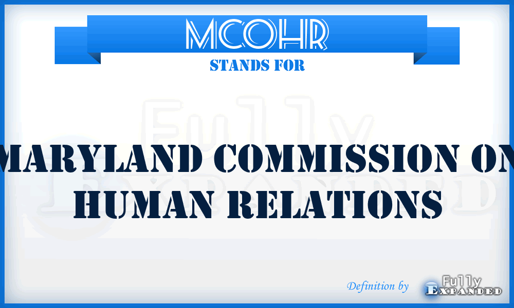 MCOHR - Maryland Commission On Human Relations