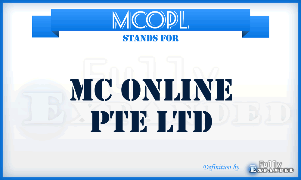 MCOPL - MC Online Pte Ltd