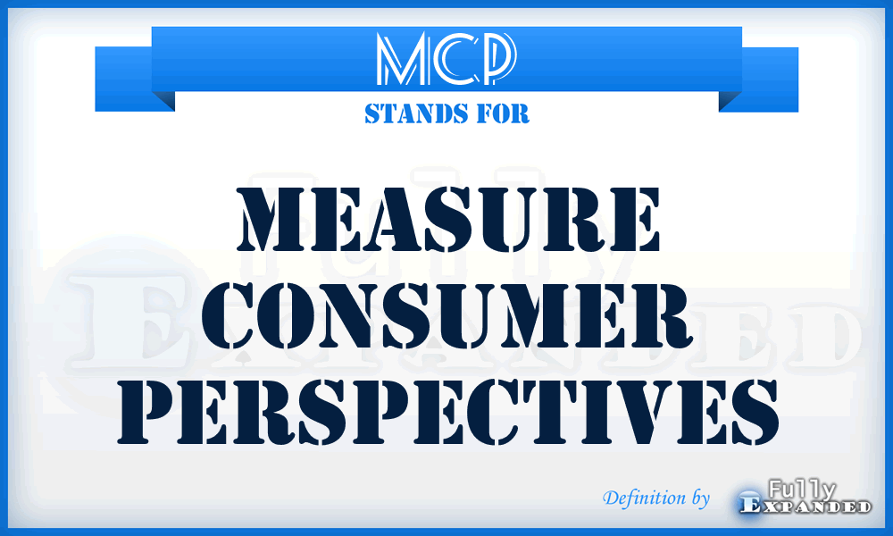MCP - Measure Consumer Perspectives