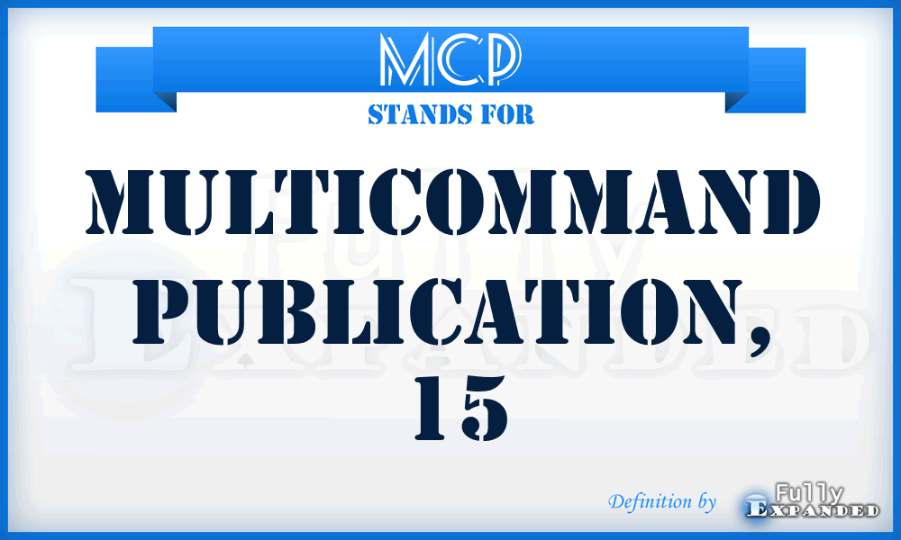 MCP - multicommand publication, 15