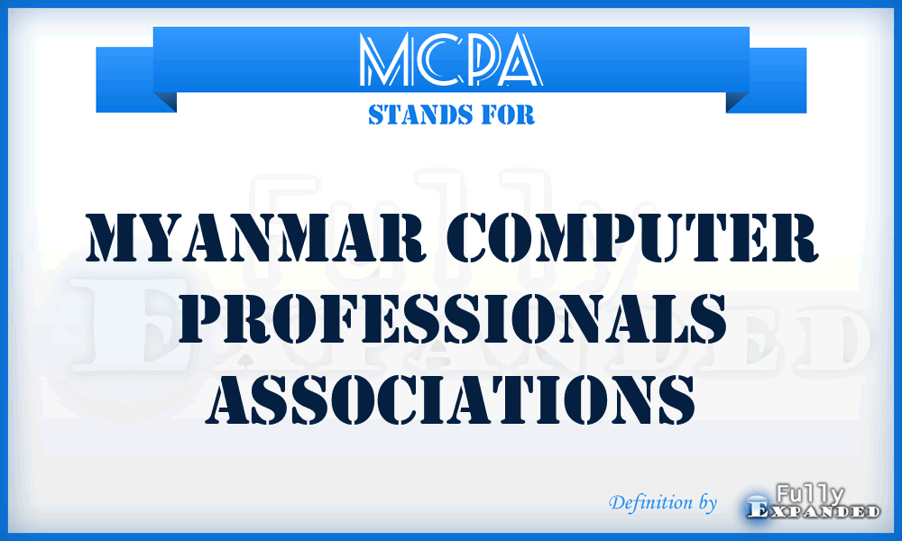 MCPA - Myanmar Computer Professionals Associations