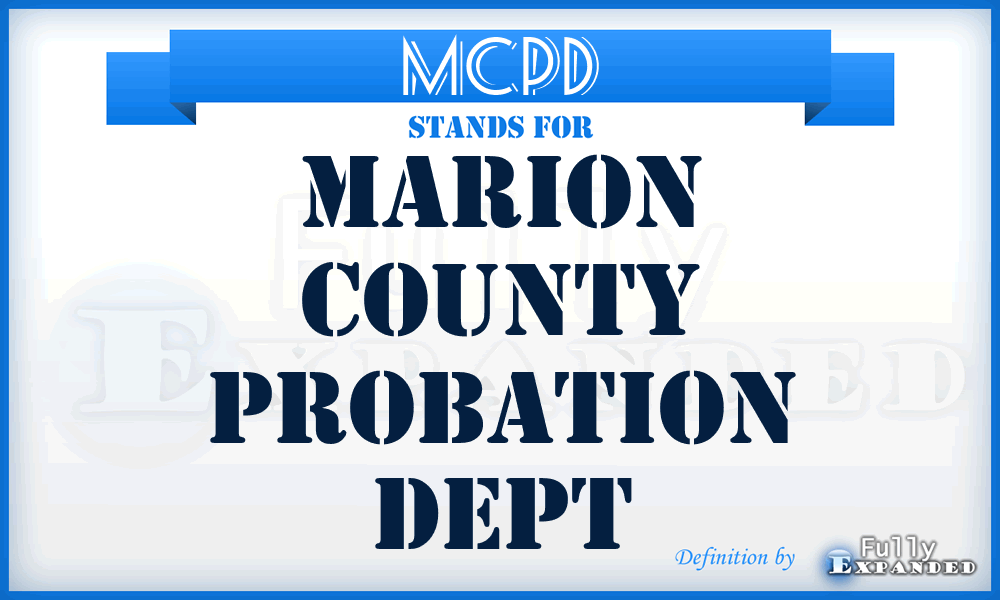 MCPD - Marion County Probation Dept