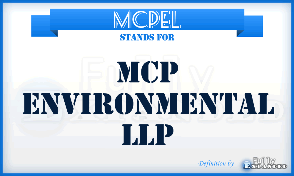 MCPEL - MCP Environmental LLP
