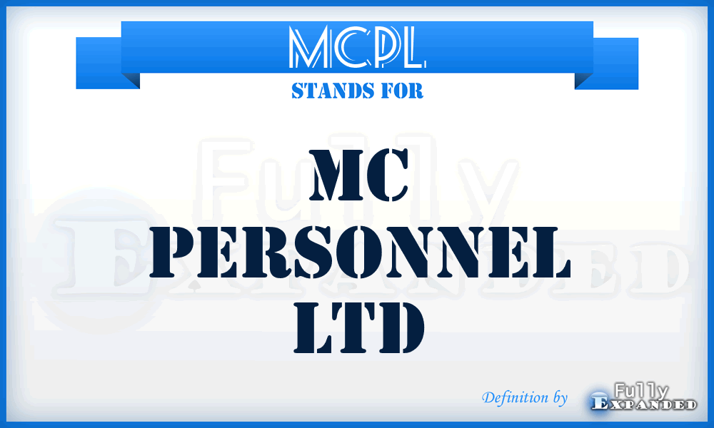 MCPL - MC Personnel Ltd
