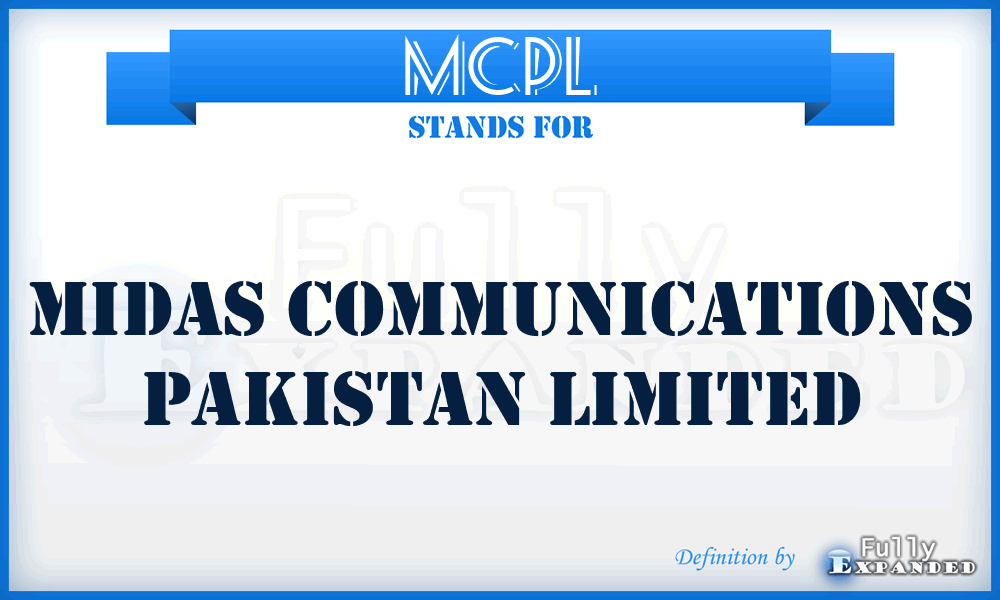 MCPL - Midas Communications Pakistan Limited