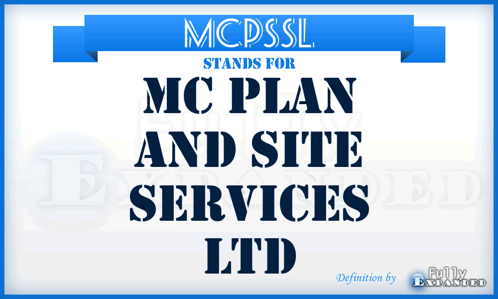 MCPSSL - MC Plan and Site Services Ltd