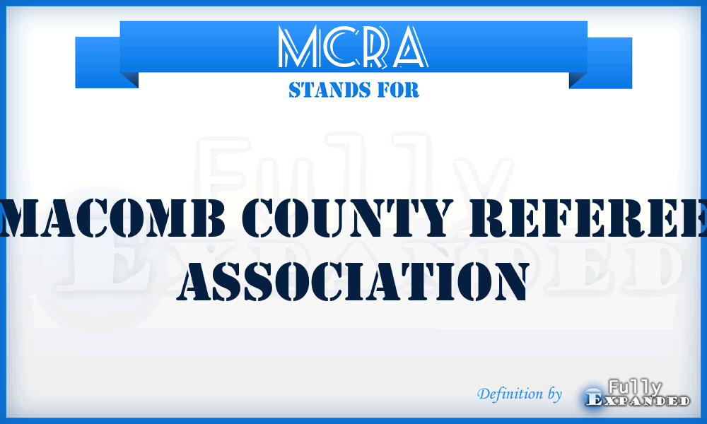 MCRA - Macomb County Referee Association