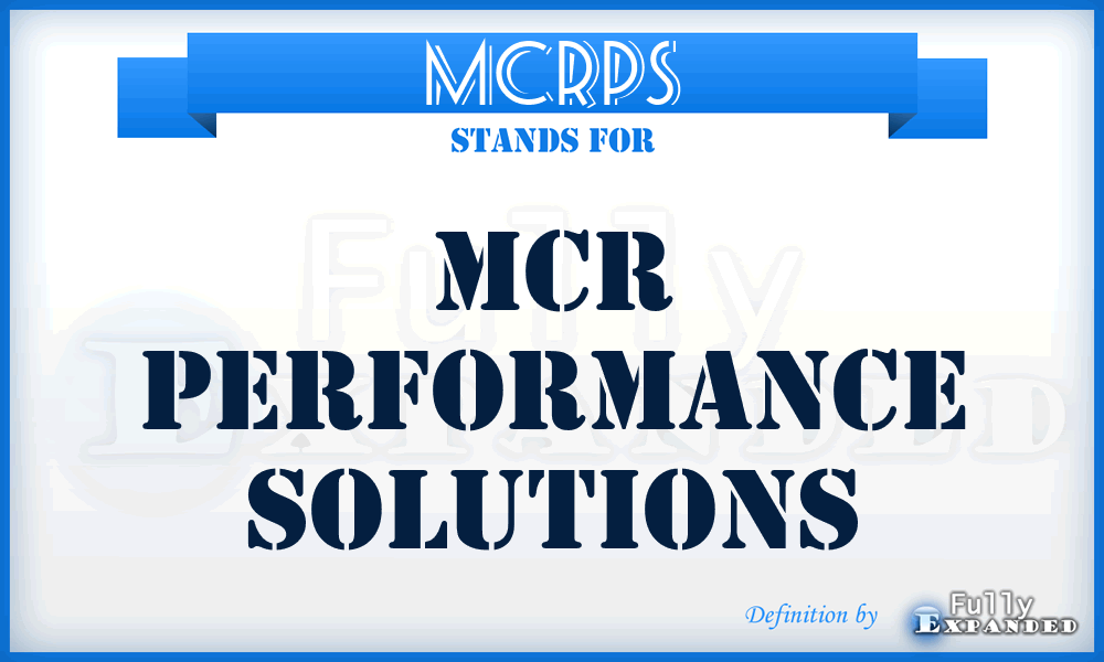 MCRPS - MCR Performance Solutions