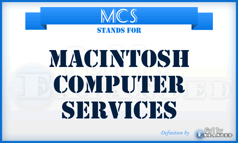 MCS - Macintosh Computer Services