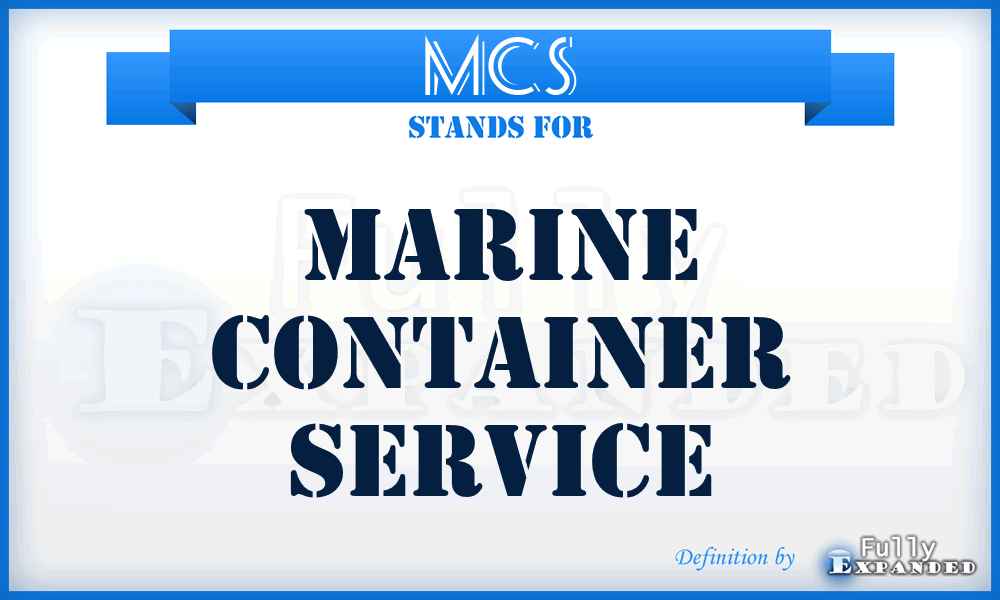 MCS - Marine Container Service