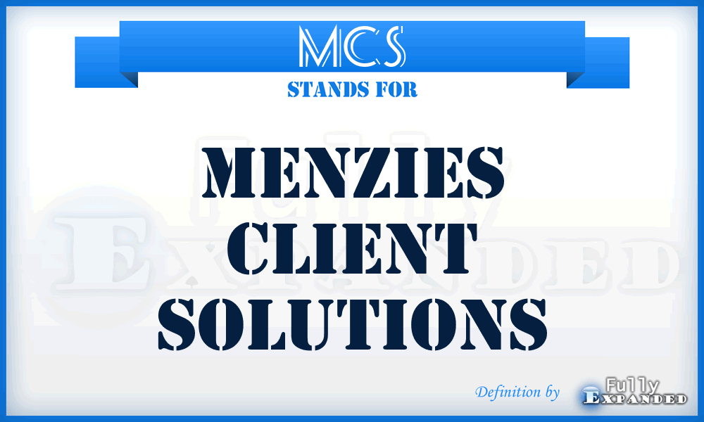 MCS - Menzies Client Solutions