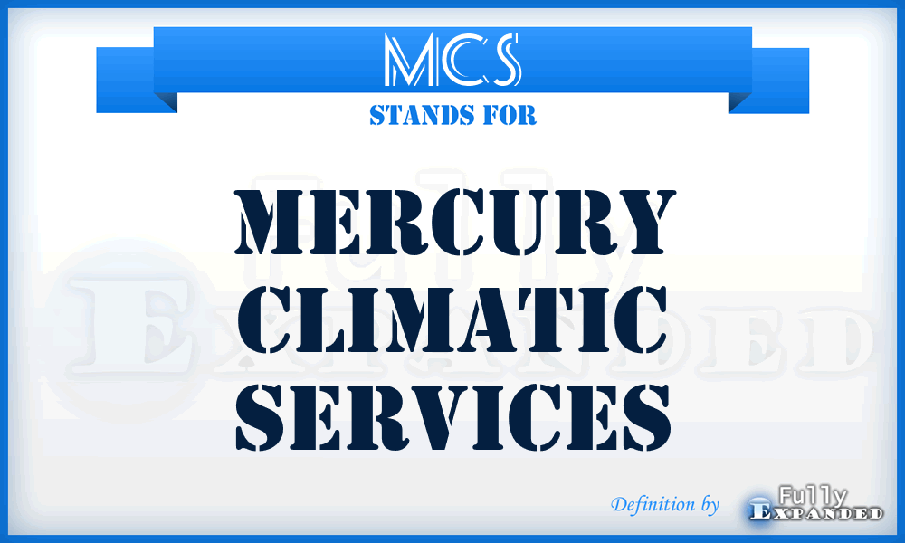 MCS - Mercury Climatic Services