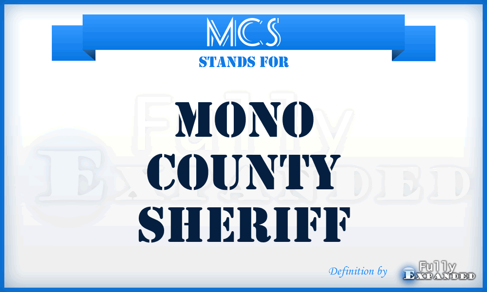 MCS - Mono County Sheriff