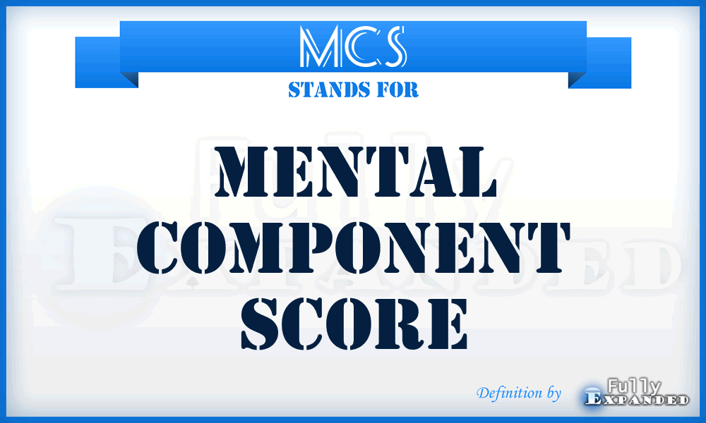 MCS - mental component score