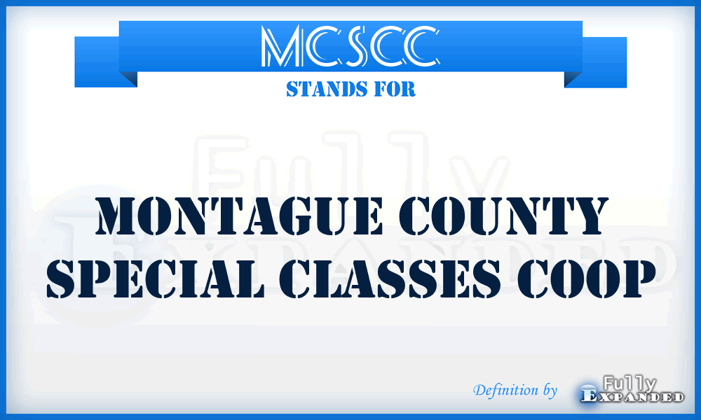 MCSCC - Montague County Special Classes Coop
