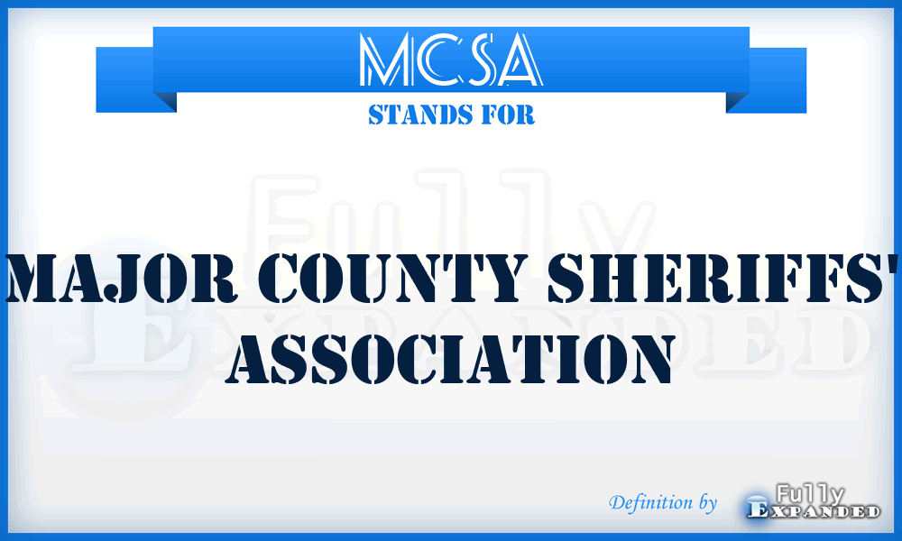 MCSA - Major County Sheriffs' Association
