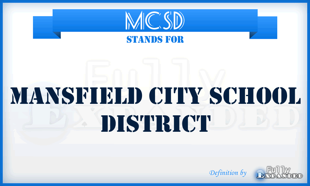 MCSD - Mansfield City School District