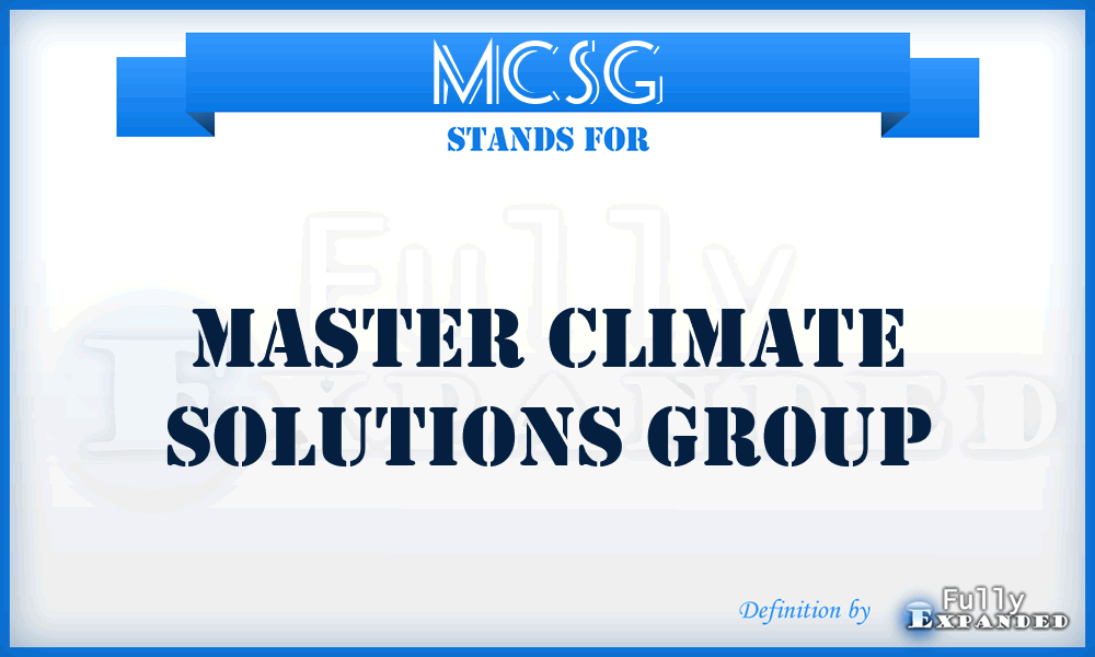 MCSG - Master Climate Solutions Group
