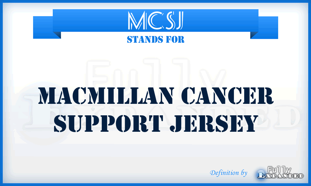 MCSJ - Macmillan Cancer Support Jersey