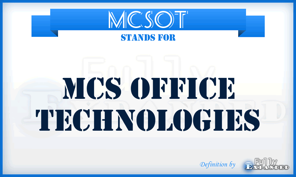 MCSOT - MCS Office Technologies