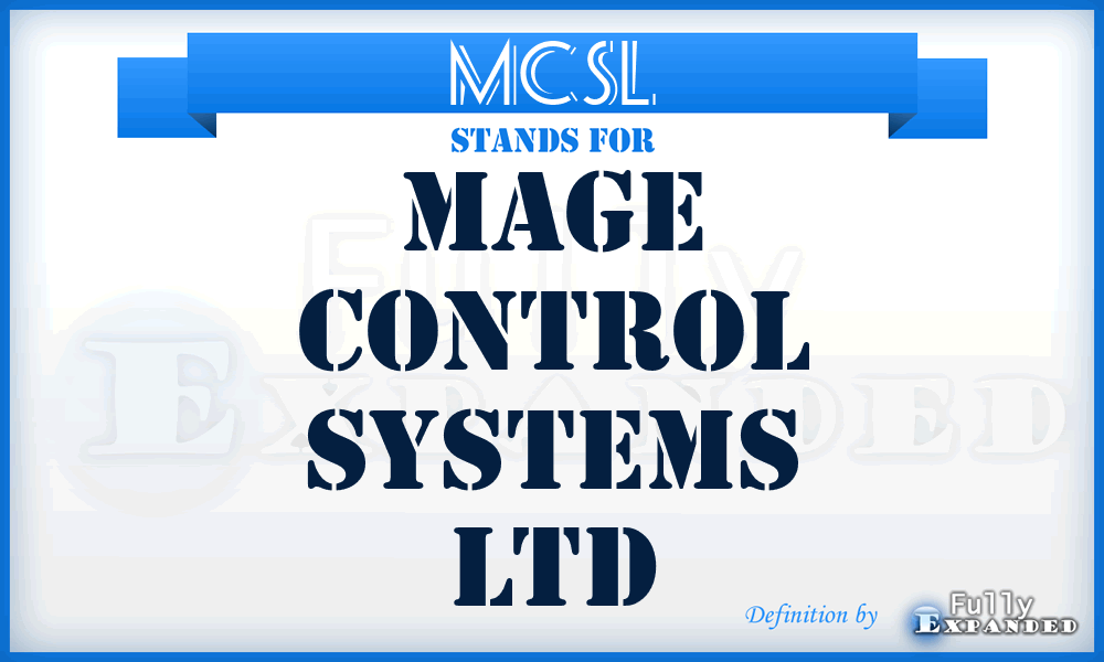 MCSL - Mage Control Systems Ltd