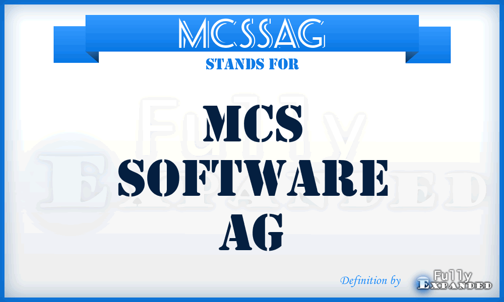 MCSSAG - MCS Software AG