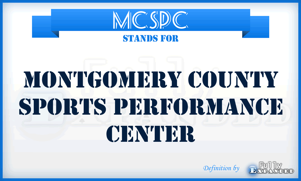 MCSPC - Montgomery County Sports Performance Center