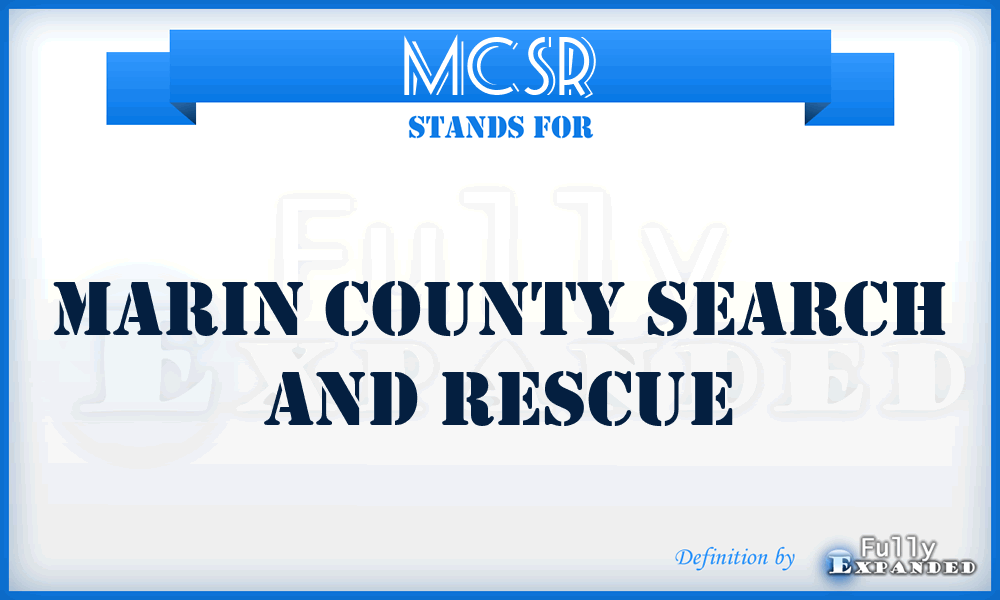 MCSR - Marin County Search and Rescue