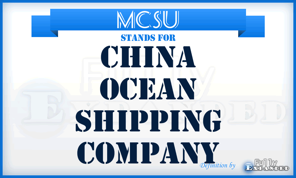 MCSU - China Ocean Shipping Company
