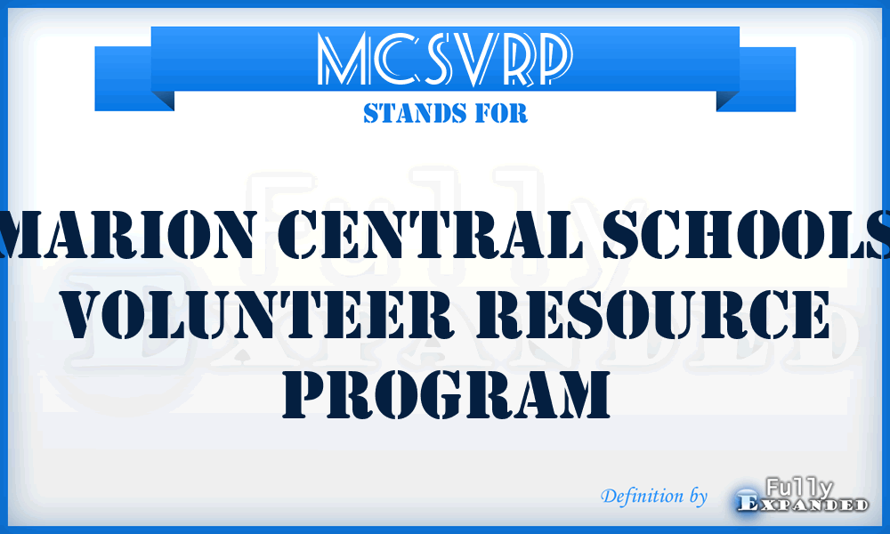 MCSVRP - Marion Central Schools Volunteer Resource Program