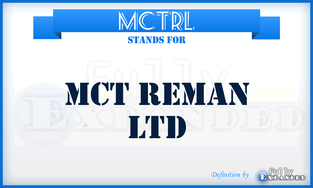 MCTRL - MCT Reman Ltd