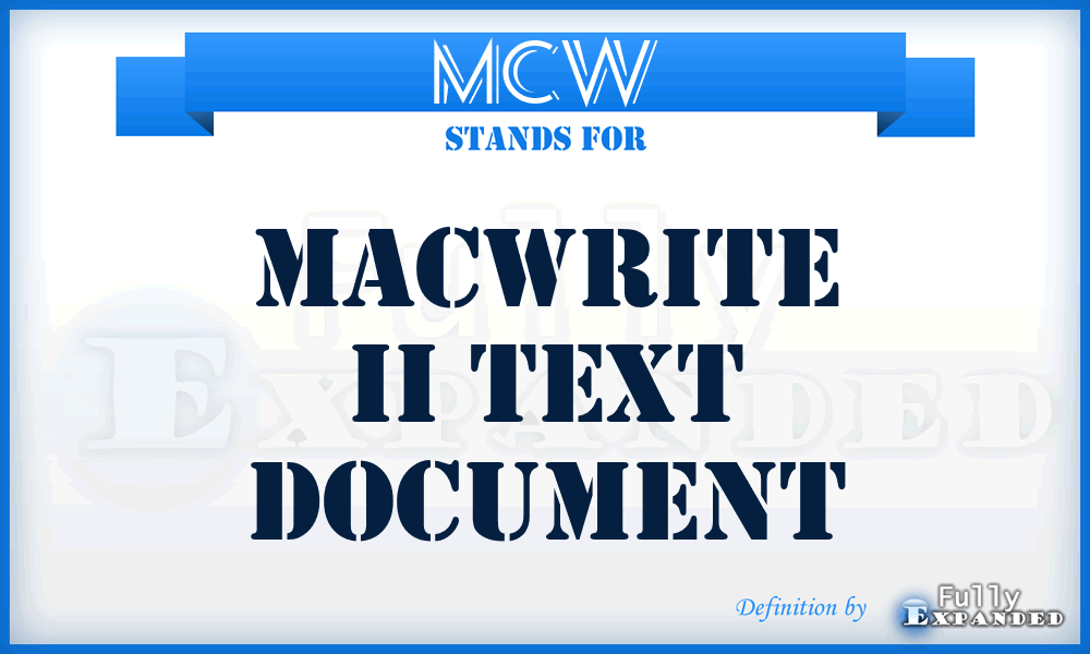 MCW - MacWrite II Text document