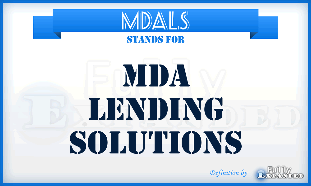 MDALS - MDA Lending Solutions