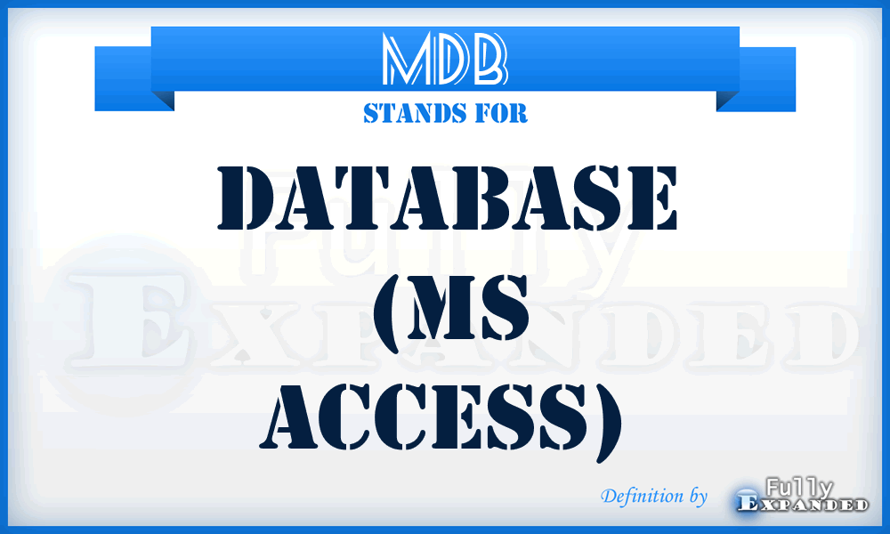 MDB - Database (MS Access)