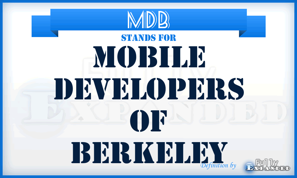 MDB - Mobile Developers of Berkeley